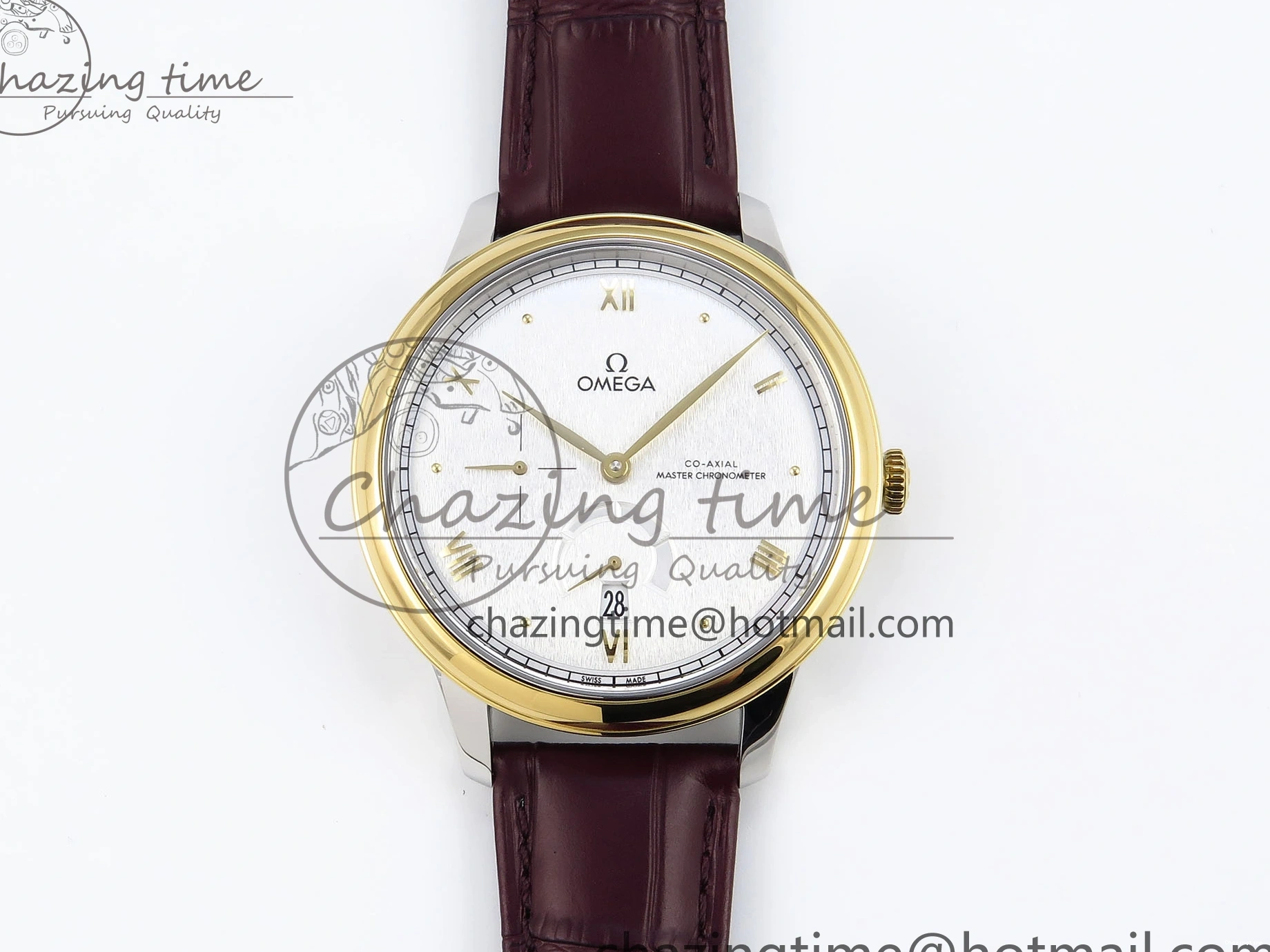 0118 De Ville Power Reserve YG MKF 1:1 Best Edition White Dial on Brown Leather Strap A WrinkleFree 7755
